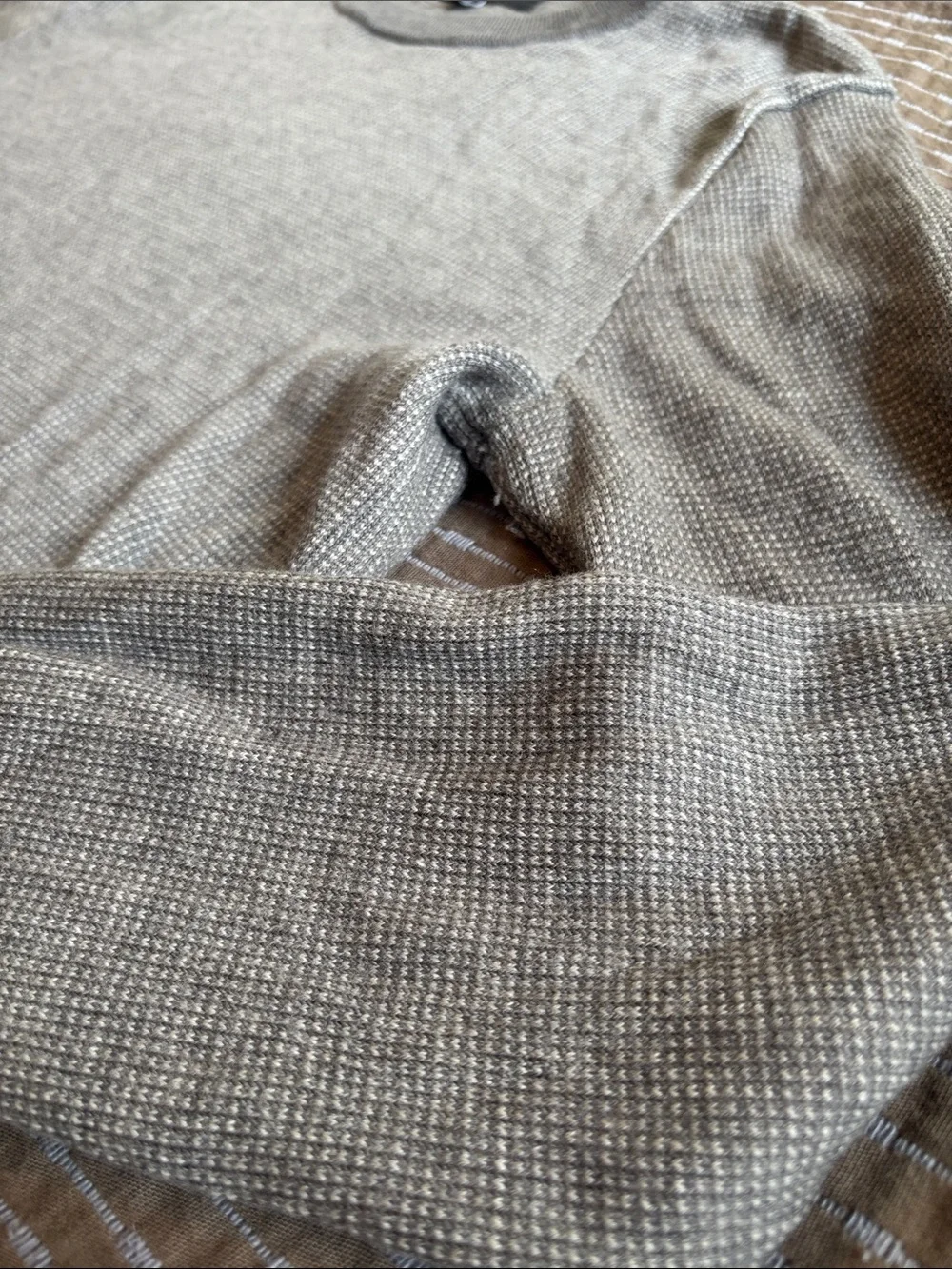 Banana Republic Mens Small Merino Birdseye Sweater Grey Italian Yarn Baruffa